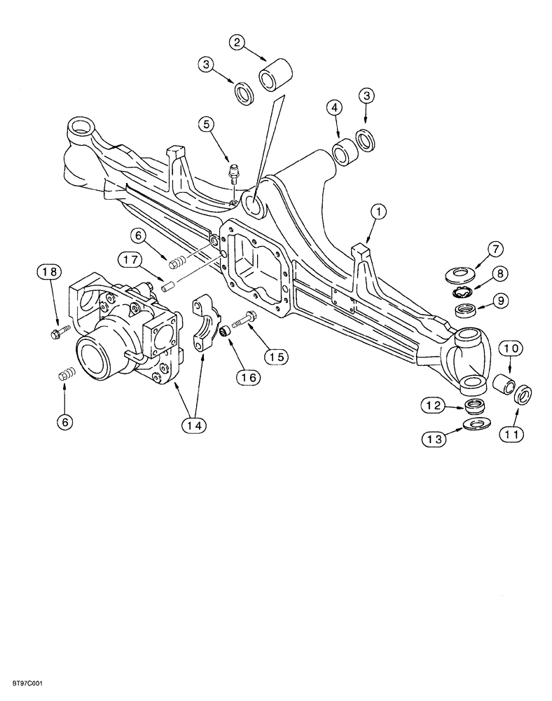 SUPPORT ASSY. (6-04) - FRONT DRIVE AXLE, AXLE HOUSING | ref:144454A1