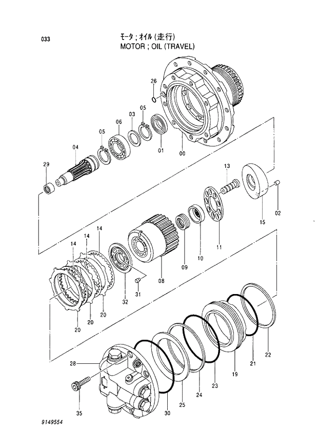 * PLATE 033 OIL MOTOR (TRAVEL) (050001 -). | ref:4377019