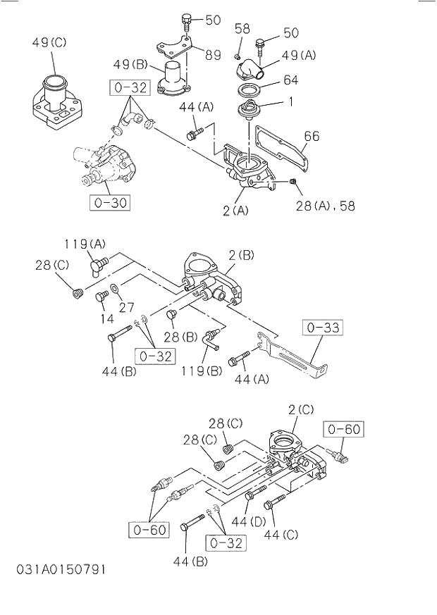 BOLT; OUTLET PIPE 031 THERMOSTAT AND HOUSING. | ref:280508300