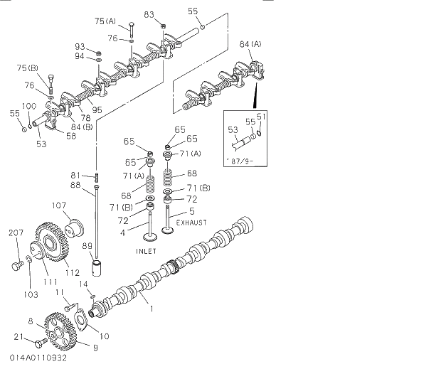 ARM; ROCKER 014 CAMSHAFT AND VALVE | ref:1126111180