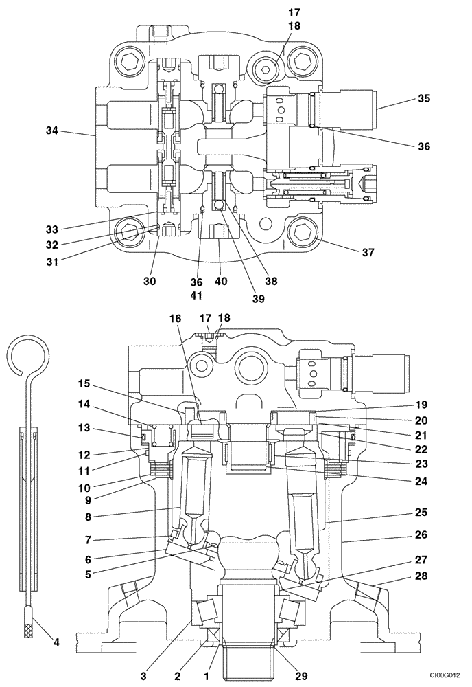 HYDRAULIC MOTOR (08-56) - MOTOR ASSY  - SWING | ref:KRC0185