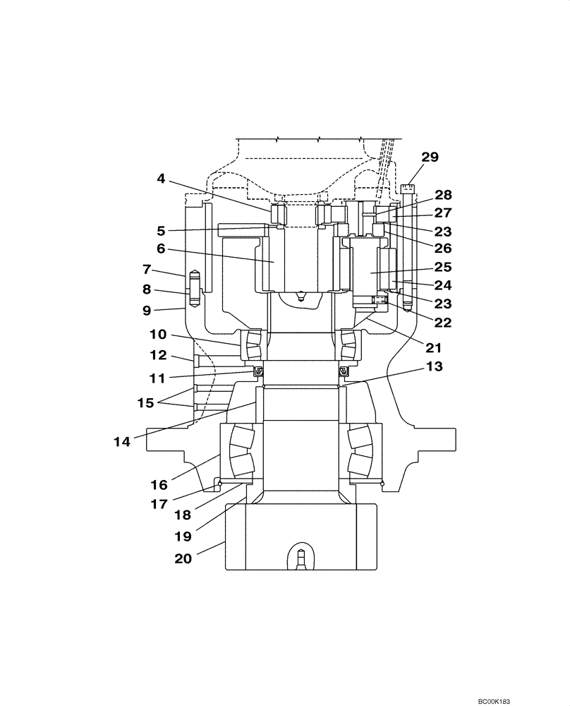 PIN (08-57) - GEAR ASSY, REDUCTION -  MOTOR, SWING; P.I.N. DAC07 | ref:KRC0155