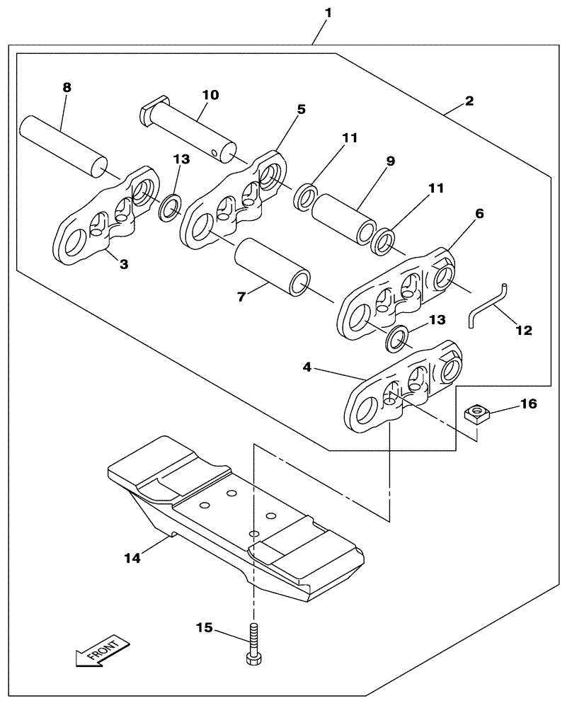 BOLT,Hex, M20 x 1.5 x 53mm (48.100.02) - TRACK - FOOTSTEP - 600 MM - CX210C LC | ref:159668A1