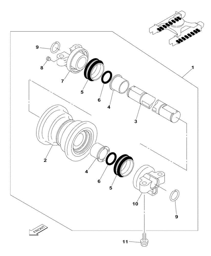 COLLAR (48.138.01) - LOWER ROLLER CX210C LC | ref:150597A1