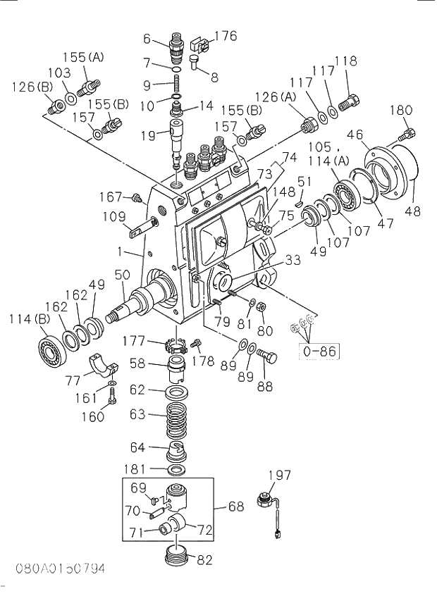 BOLT; CONT RACK,INJ PUMP 080 INJECTION PUMP. | ref:1156390030